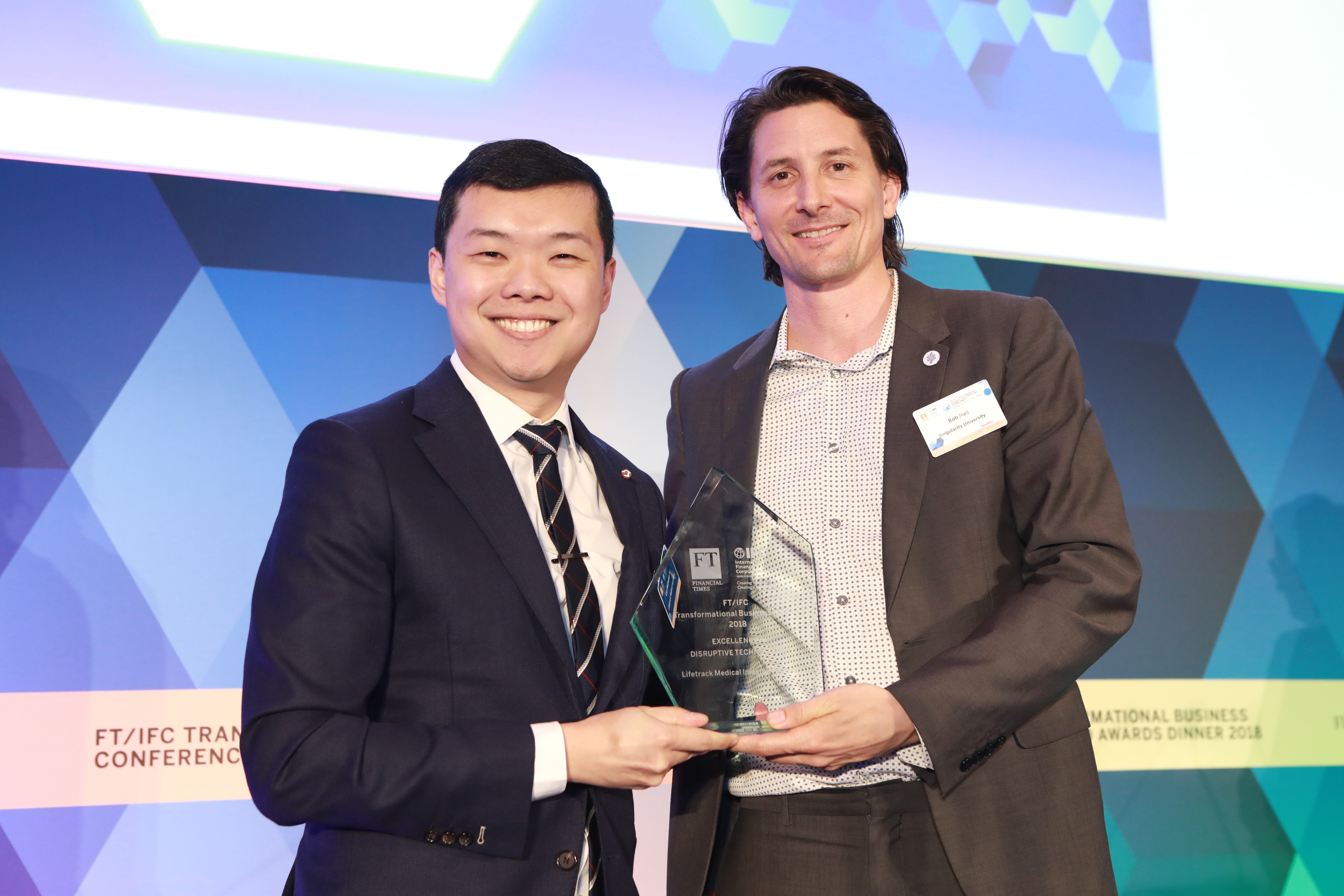 Lifetrack wins Excellence in Disruptive Technologies at 2018 FT/IFC's Transformational Business Conference and Awards